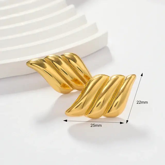 Premium Wings Of Golden Earrings