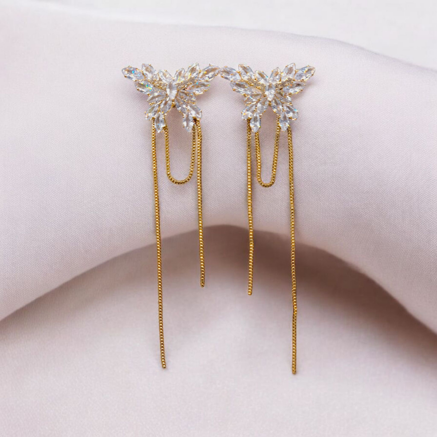 925 Zirconia Butter Fly Earrings