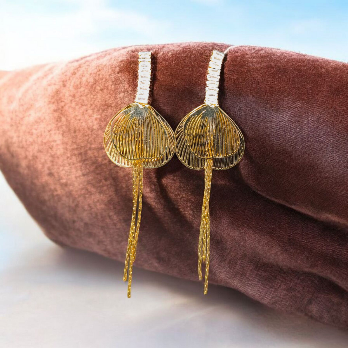 Floral Crystal Drop Earring