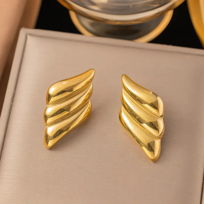 Premium Wings Of Golden Earrings