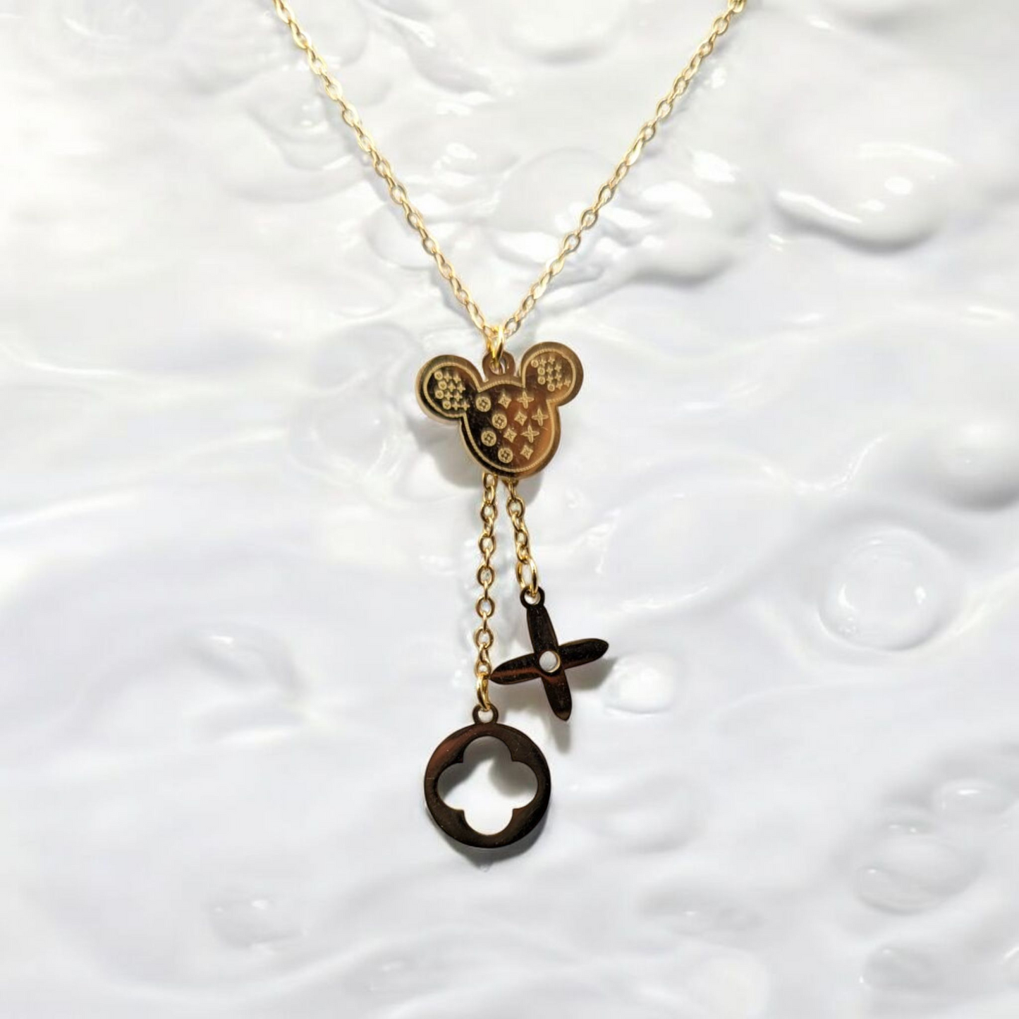 Micky Mouse Four Leaf Necklace