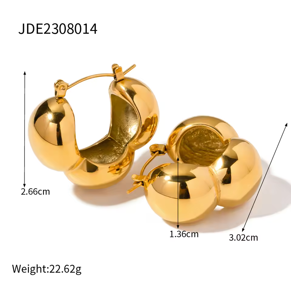 Chunky Bubble Hoop Earrings