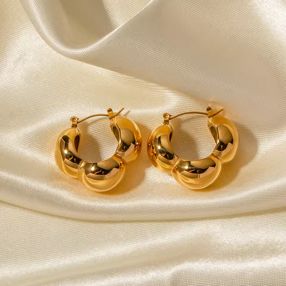 Chunky Bubble Hoop Earrings