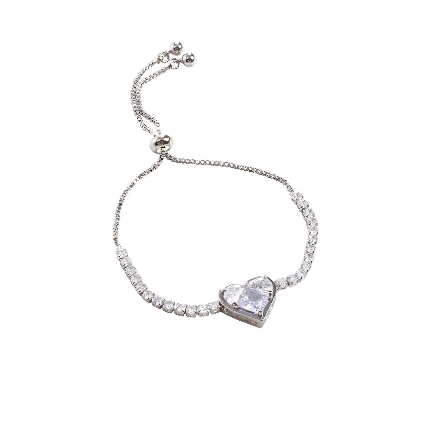 1 Carat Zircon Crystal Heart Bracelet