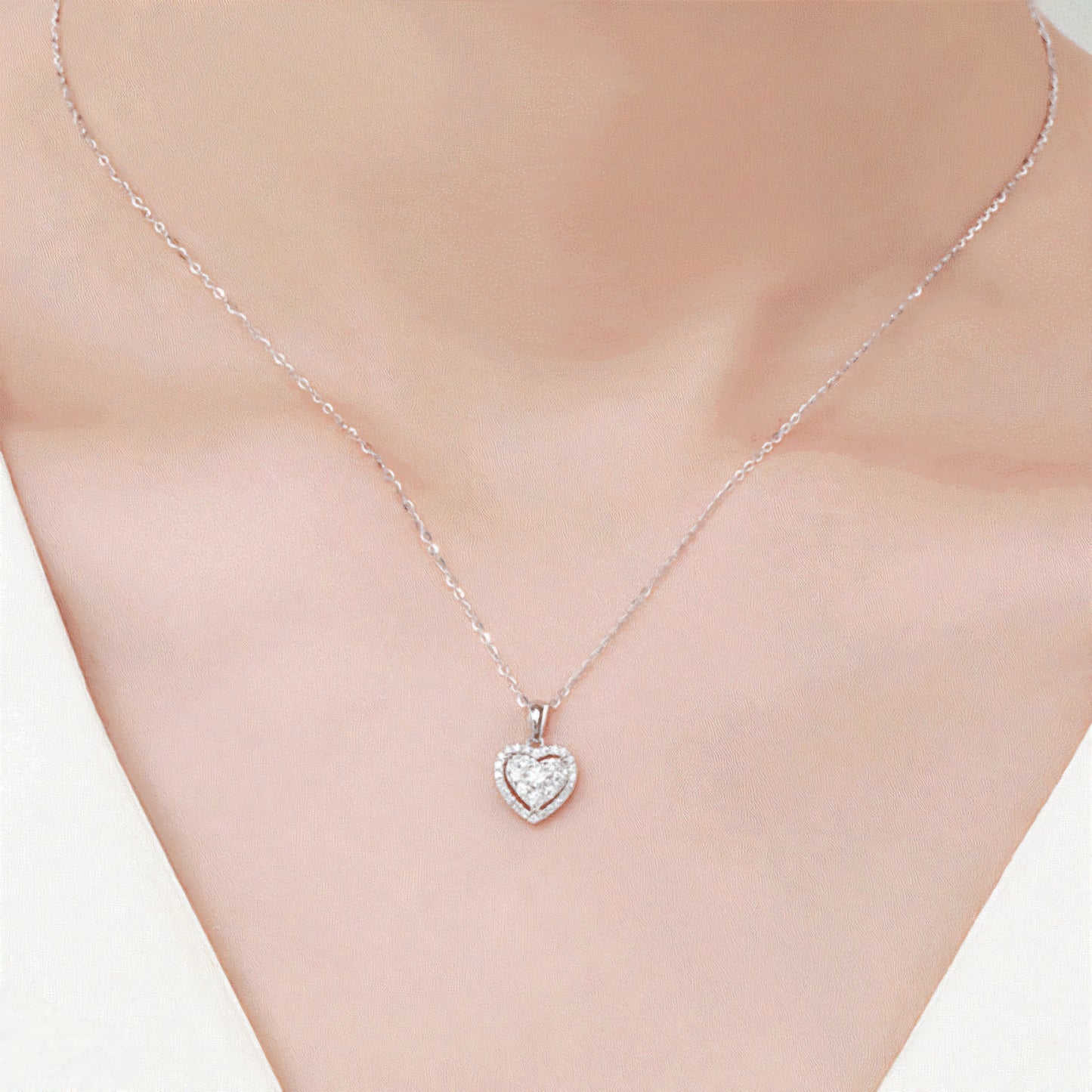 Heart Zircone Stone Necklace