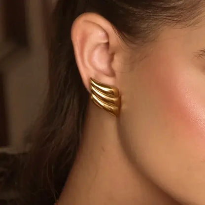 Premium Wings Of Golden Earrings