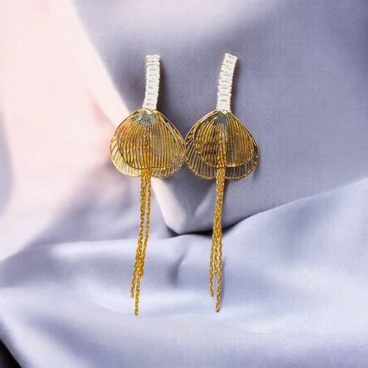 Floral Crystal Drop Earring