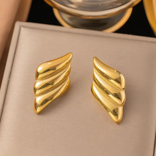 Premium Wings Of Golden Earrings