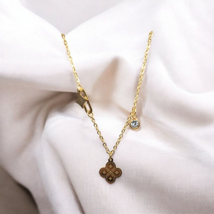 Rhinestone Four Leaf Necklace