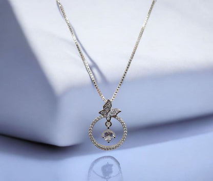 Gem Stone Butterfly Necklace