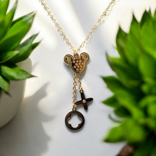 Micky Mouse Four Leaf Necklace