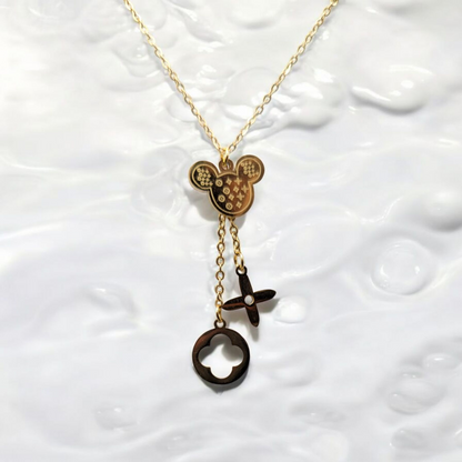 Micky Mouse Four Leaf Necklace