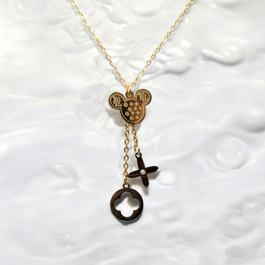 Micky Mouse Four Leaf Necklace