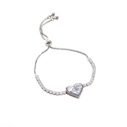 1 Carat Zircon Crystal Heart Bracelet