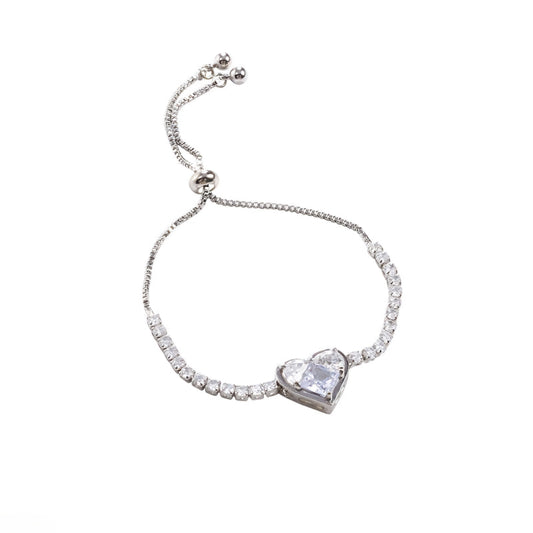 1 Carat Zircon Crystal Heart Bracelet